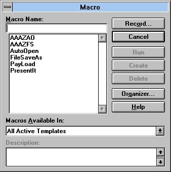 Macro List In Word, Including PayLoad